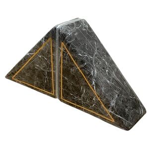 Target 2 Piece Set Ceramic Charcoal Gray Marble Bookends